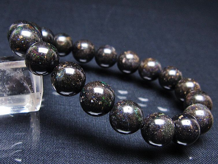 ブラックオパールブレスレット 11mm [T249-4554] 1枚目