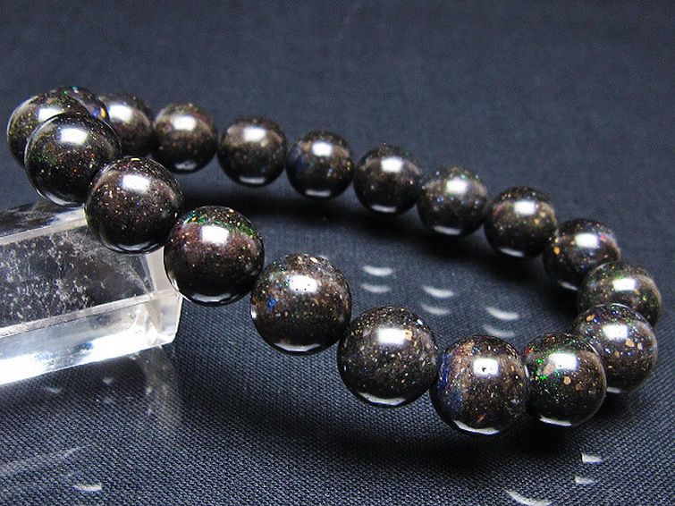 ブラックオパールブレスレット 11mm [T249-4575] 1枚目