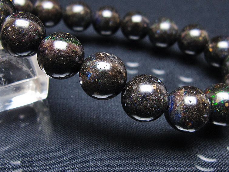 ブラックオパールブレスレット 11mm [T249-4575] 3枚目