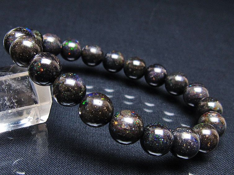 ブラックオパールブレスレット 10mm [T249-4594] 1枚目