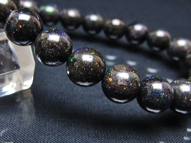 ブラックオパールブレスレット 10mm [T249-4594] 3枚目