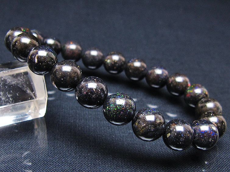 ブラックオパールブレスレット 9mm [T249-4625] 1枚目