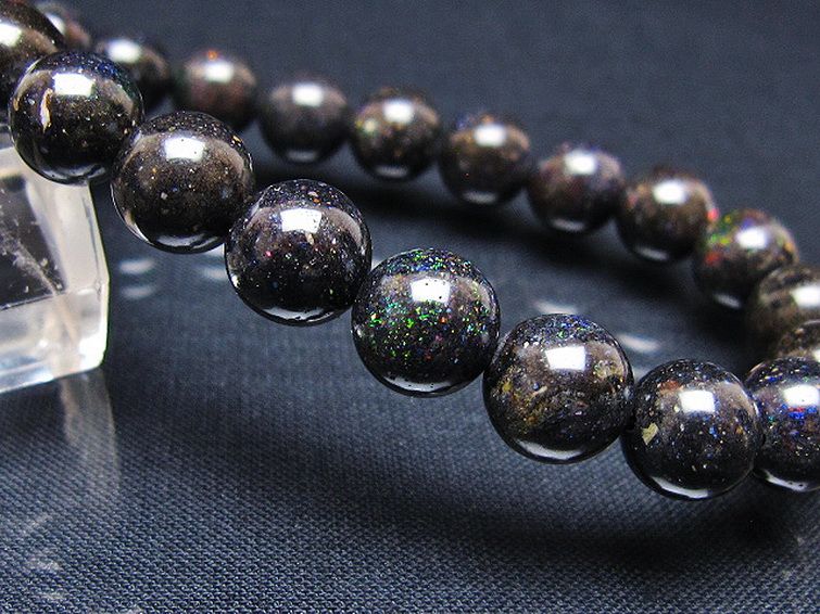 ブラックオパールブレスレット 9mm [T249-4625] 3枚目