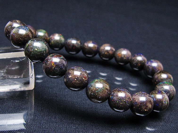 ブラックオパールブレスレット 9mm [T249-4646] 1枚目