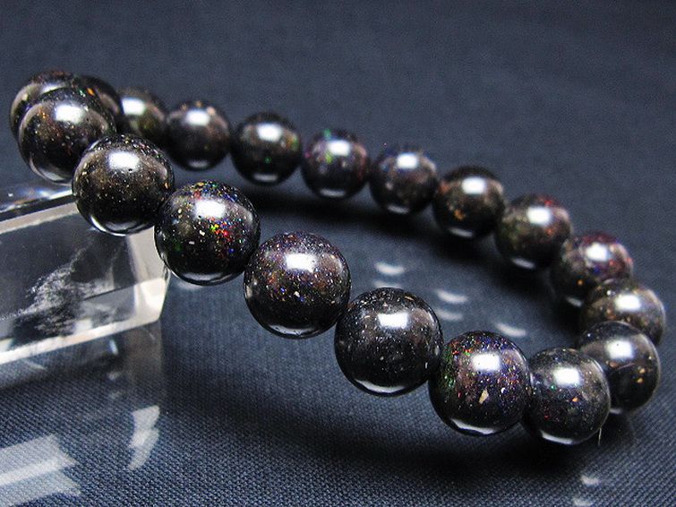 ブラックオパールブレスレット 11mm [T249-4662] 1枚目