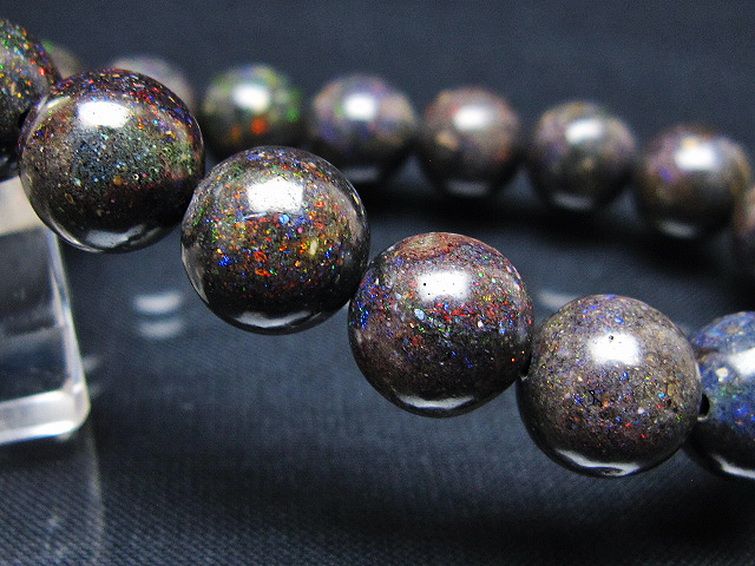 ブラックオパールブレスレット 11mm [T249-4694] 3枚目