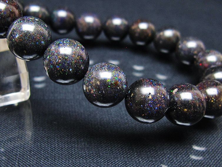 ブラックオパールブレスレット 11mm [T249-4704] 3枚目