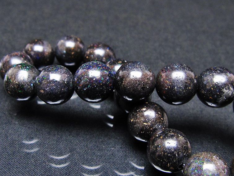 ブラックオパールブレスレット ブレスレット ブラックオパール A （オーストラリア産） 9mm 23玉 No.1