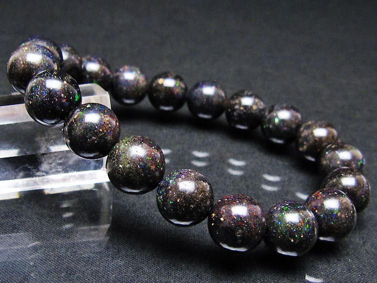 ブラックオパールブレスレット 11mm [T249-4737] 1枚目