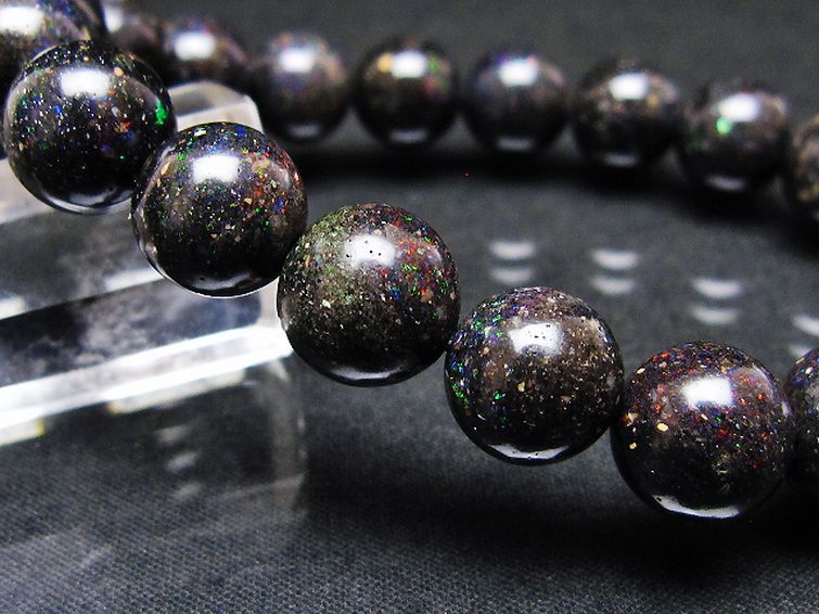 ブラックオパールブレスレット 11mm [T249-4737] 3枚目