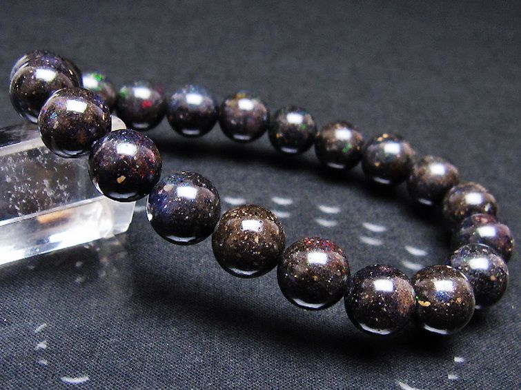 ブラックオパールブレスレット 10mm [T249-4754] 1枚目