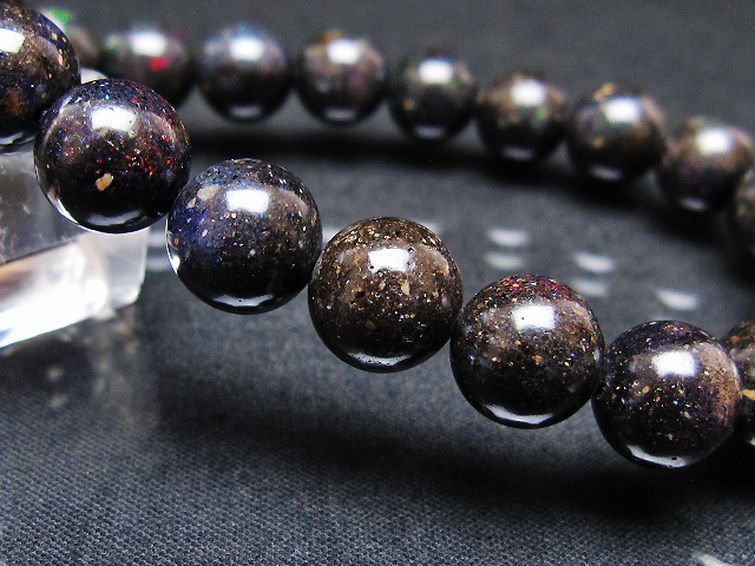 ブラックオパールブレスレット 10mm [T249-4754] 3枚目