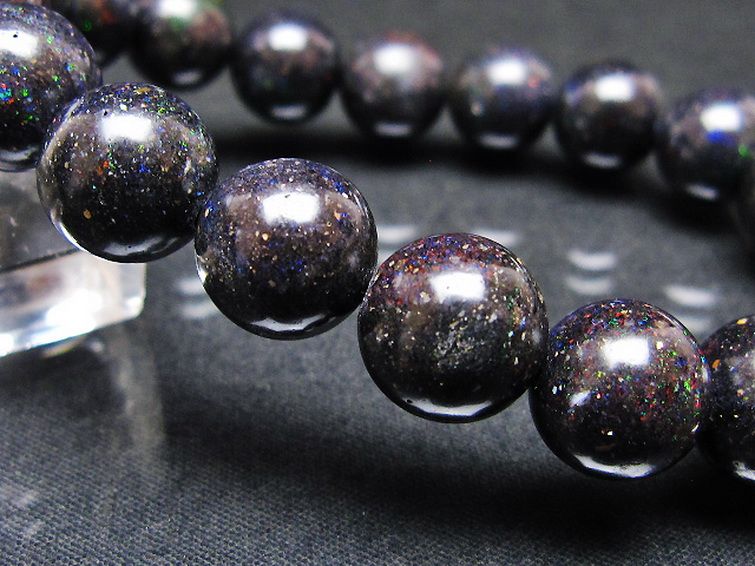 ブラックオパールブレスレット 11mm [T249-4803] 3枚目