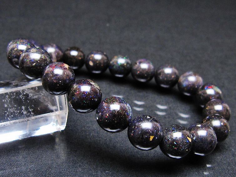 ブラックオパールブレスレット 10mm [T249-4815] 1枚目