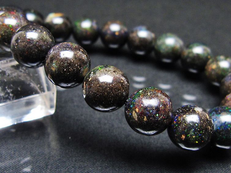 ブラックオパールブレスレット 10mm [T249-4842] 3枚目