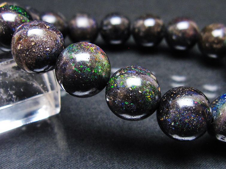 ブラックオパールブレスレット 12mm [T249-4850] 3枚目