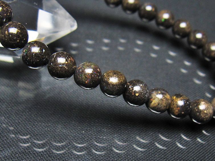ブラックオパールブレスレット 6mm [t249-4861] 3枚目