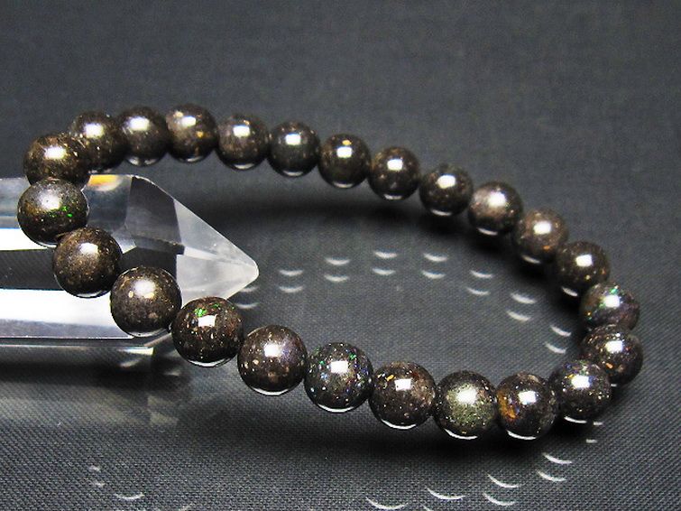 ブラックオパールブレスレット 8mm [t249-4876] 1枚目