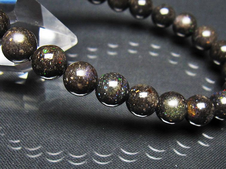 ブラックオパールブレスレット 8mm [t249-4876] 3枚目