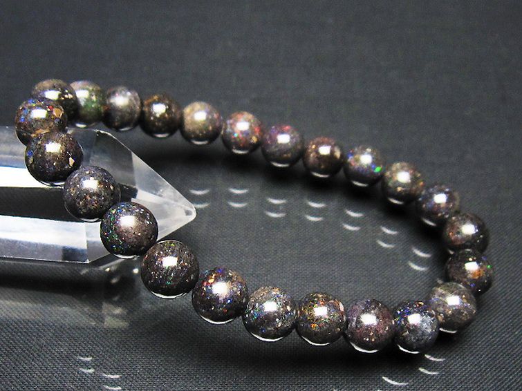 ブラックオパールブレスレット 8mm [t249-4892] 1枚目