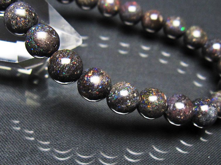 ブラックオパールブレスレット 8mm [t249-4892] 3枚目