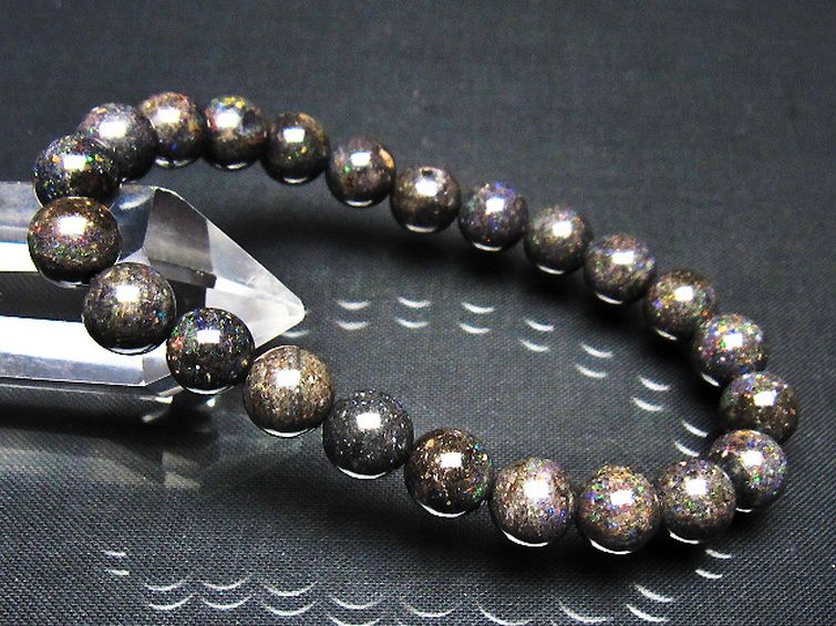 ブラックオパールブレスレット 9mm [t249-4936] 1枚目