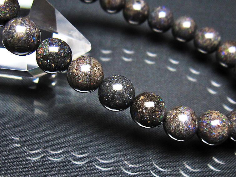 ブラックオパールブレスレット 9mm [t249-4936] 3枚目