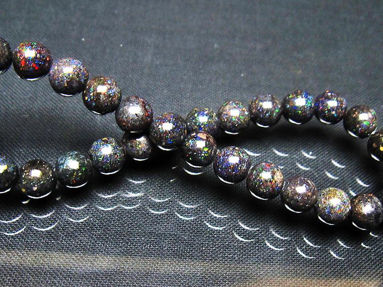 ブラックオパールブレスレット 6mm [t249-4960] 2枚目