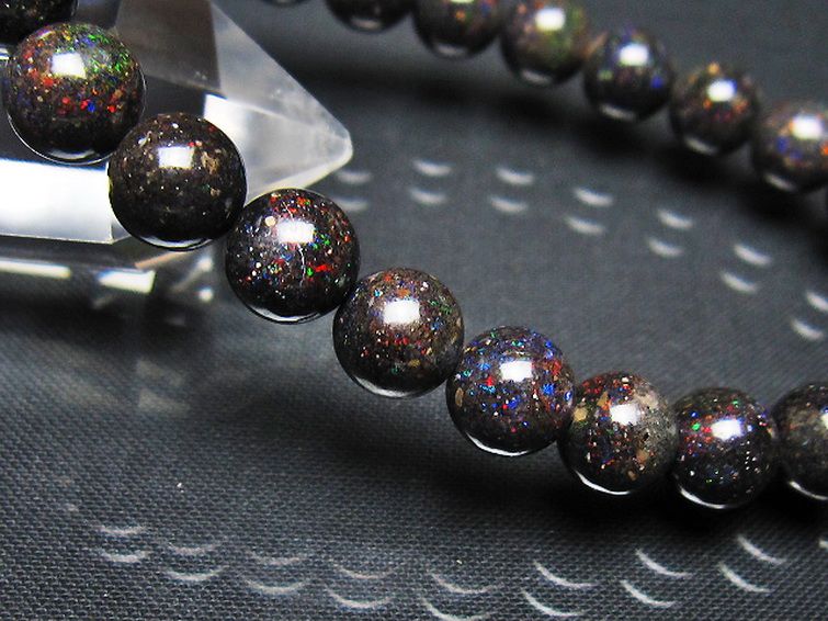 ブラックオパールブレスレット 8mm [t249-4981] 3枚目