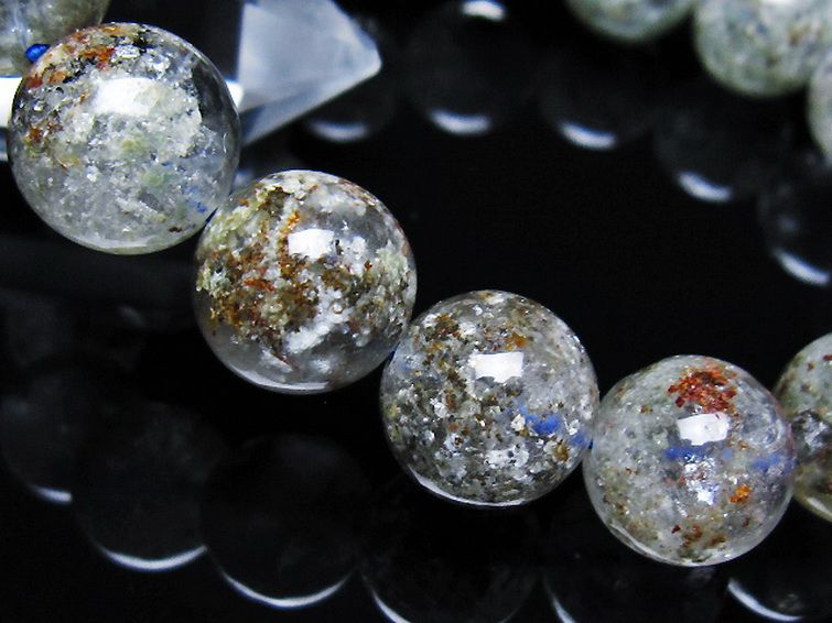 カルサイト トルマリン ? 付 ガーデン トルマリンルチル入り ブレスレット 14mm [t253-3261]