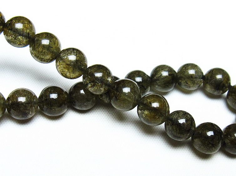 パワーストーン 天然石 ブラックルチルクォーツブレスレット 8mm [T257