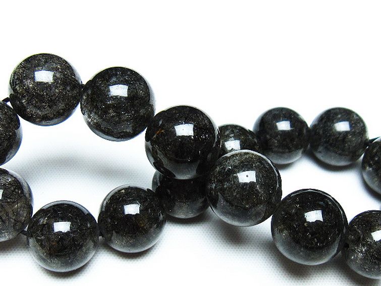 ブラックルチルクォーツブレスレット 13mm [T257-7456] 2枚目