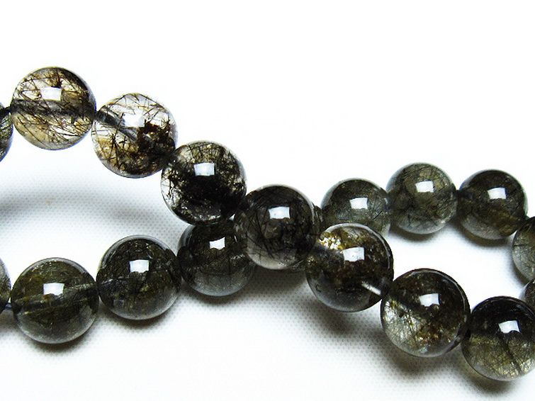 ブラックルチルクォーツブレスレット 10mm [T257-7559] 2枚目