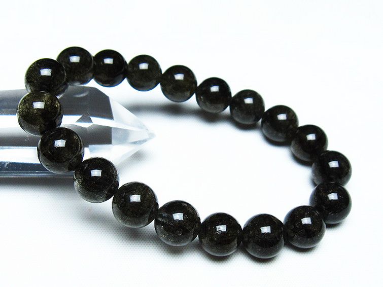 パワーストーン 天然石 ブラックルチルクォーツブレスレット 10mm
