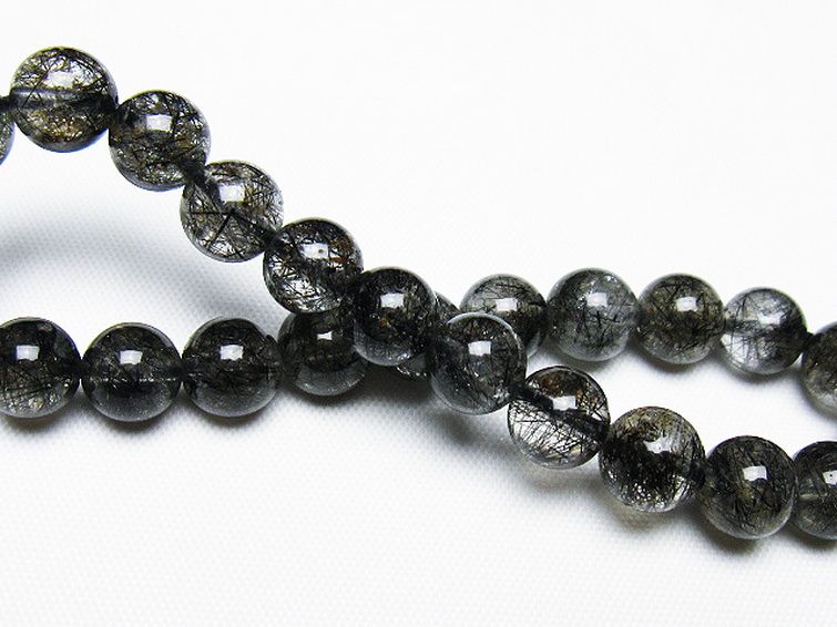パワーストーン 天然石 ブラックルチルクォーツブレスレット 8mm