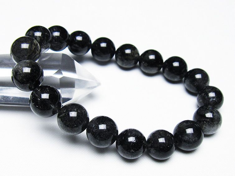 ブラックルチルクォーツブレスレット 12mm [T257-7815] 1枚目