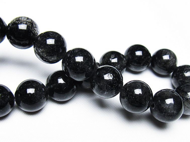 ブラックルチルクォーツブレスレット 12mm [T257-7815] 2枚目