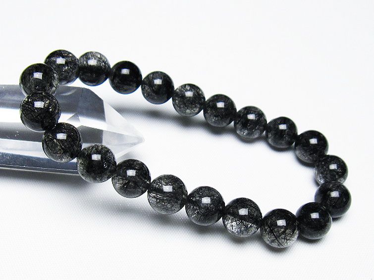 ブラックルチルクォーツブレスレット 9mm [T257-7854] 1枚目