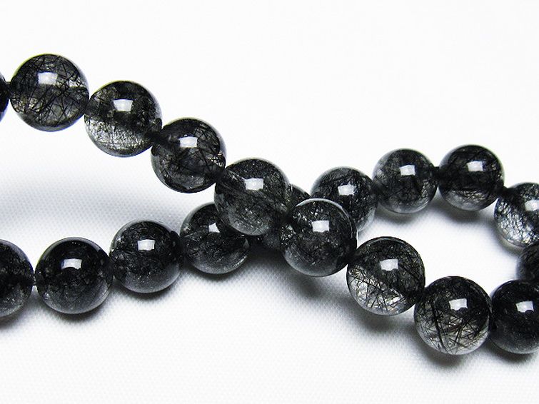 ブラックルチルクォーツブレスレット 9mm [T257-7854] 2枚目