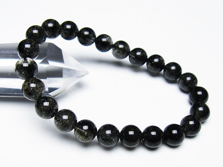 ブラックルチルクォーツブレスレット 8mm [T257-7861] 1枚目