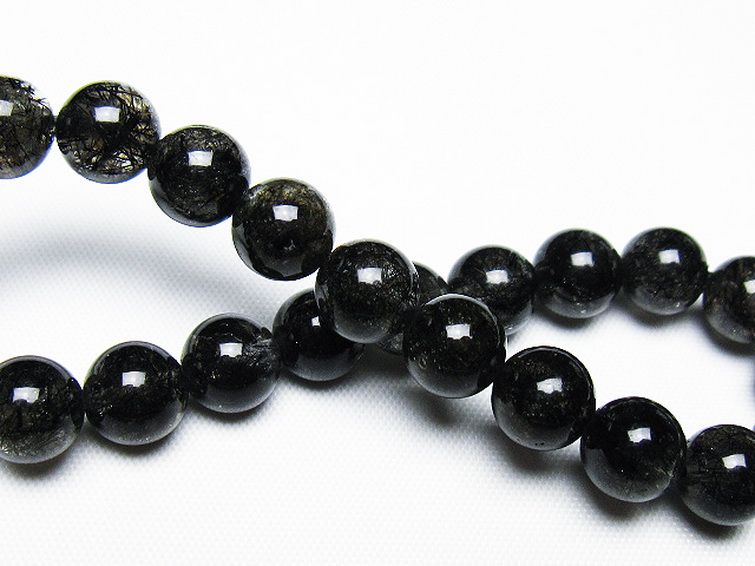 ブラックルチルクォーツブレスレット 8mm [T257-7861] 2枚目