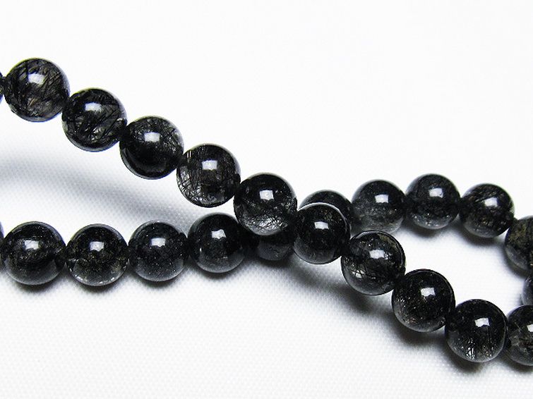 ブラックルチルクォーツブレスレット 7mm [T257-7868] 2枚目
