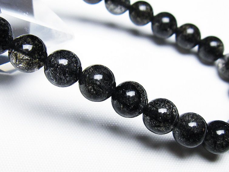 ブラックルチルクォーツブレスレット 7mm [T257-7868] 3枚目