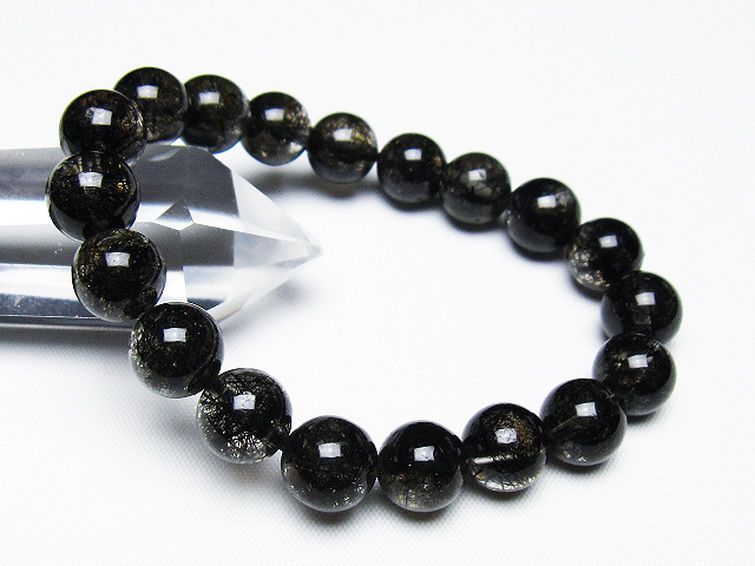 ブラックルチルクォーツブレスレット 10mm [T257-7890] 1枚目
