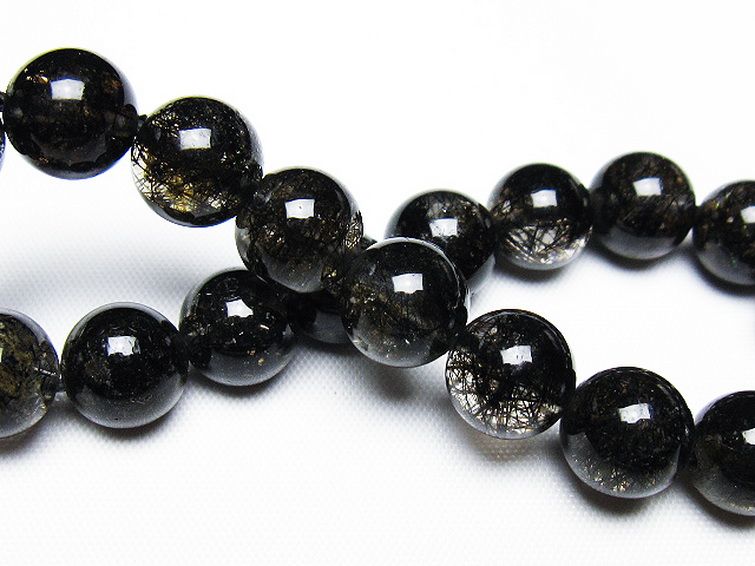 ブラックルチルクォーツブレスレット 10mm [T257-7890] 2枚目