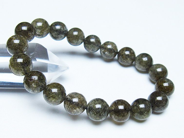 ブラックルチルクォーツブレスレット 10mm [t257-7951] 1枚目