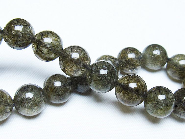 ブラックルチルクォーツブレスレット 10mm [t257-7951] 2枚目