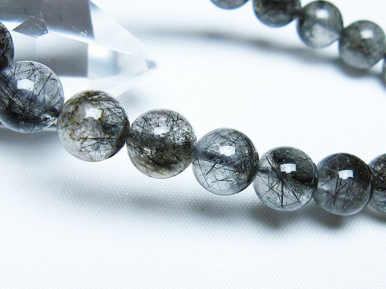 ブラックルチルクォーツブレスレット 9mm [t257-7982] 3枚目