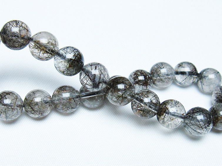 ブラックルチルクォーツブレスレット 9mm [t257-7992] 2枚目