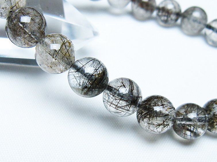 ブラックルチルクォーツブレスレット 9mm [t257-7992] 3枚目